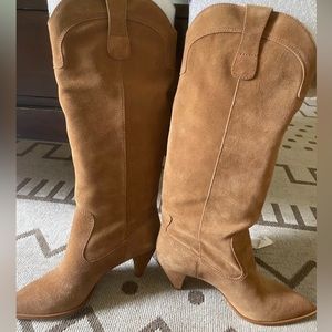 Larroude Louise Boot In Tobacco Suede size 10